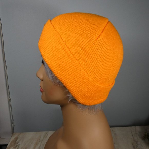 TWO- Carhartt Knit Beanie Caps Khaki and Orange - Picture 6 of 11